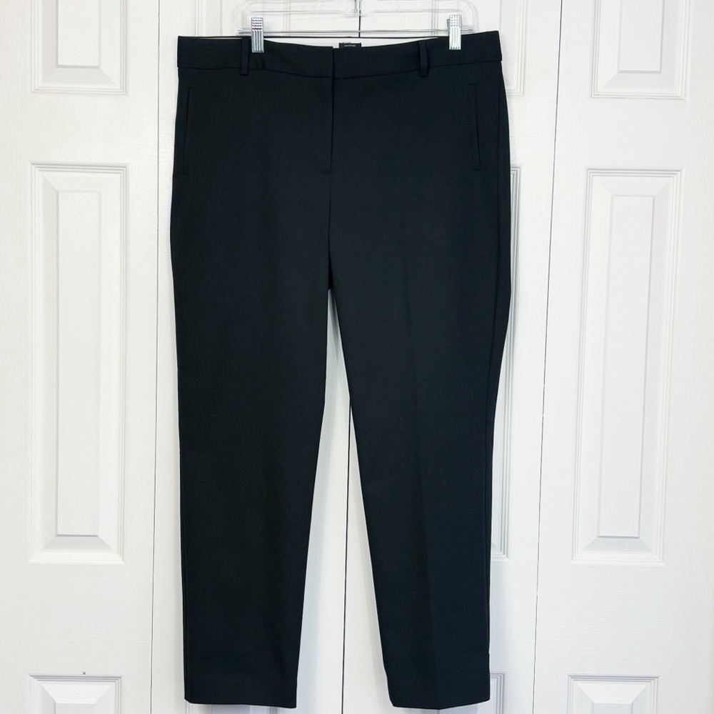 Talbots Black High Rise Tapered Slim Newport Trouser Dress Pants 16P